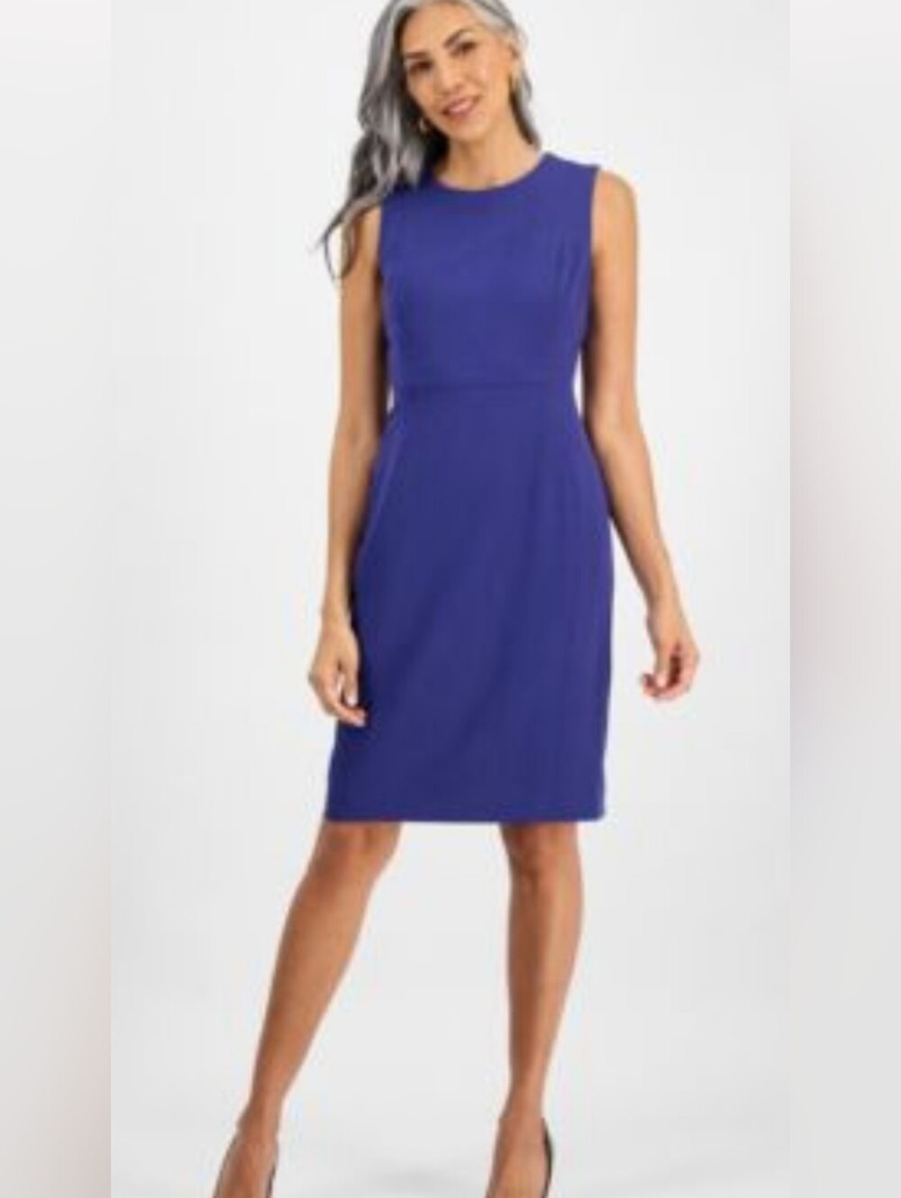 Kasper Sleeveless Royal Blue Midi Sheath Dress